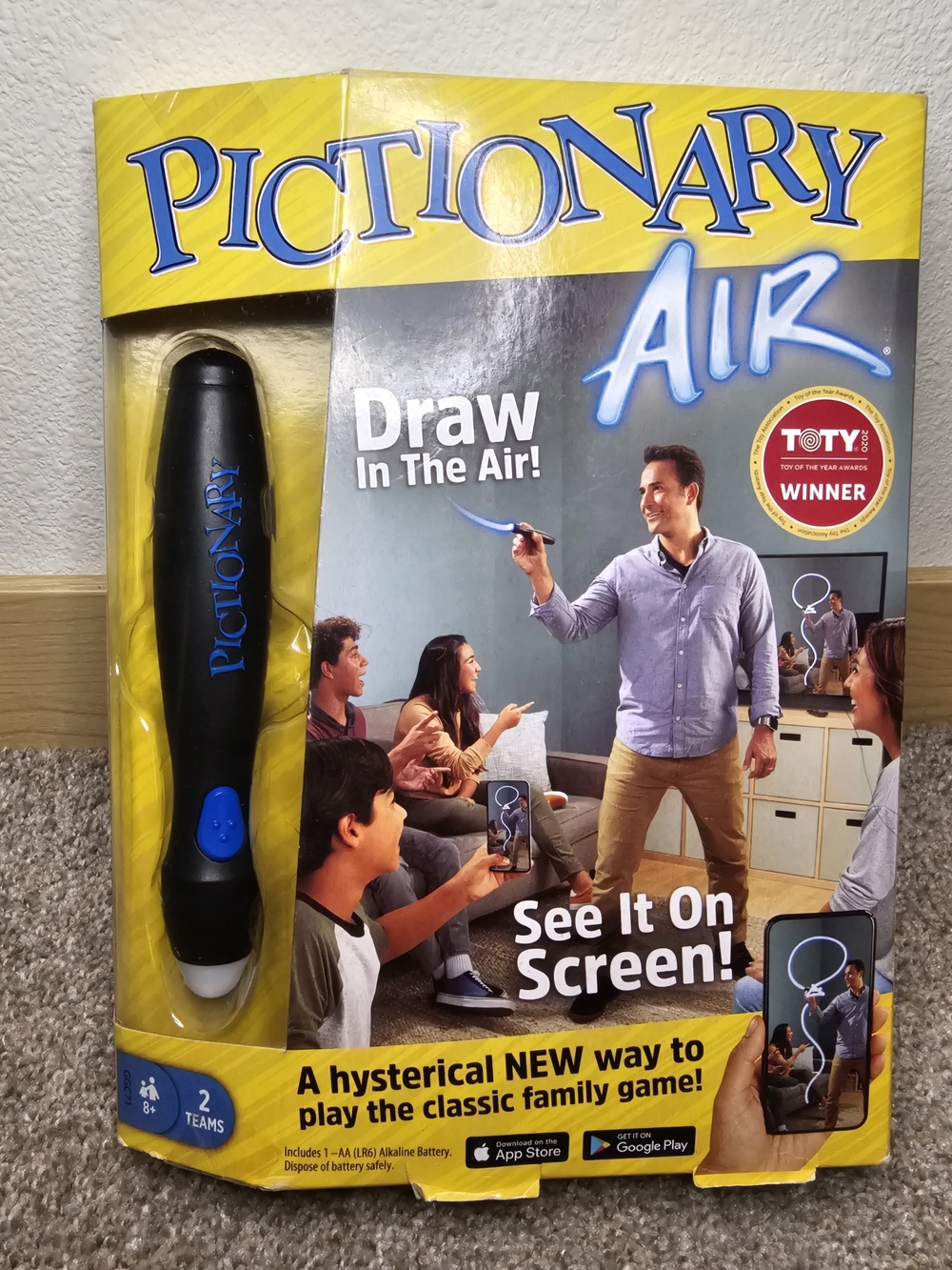 Pictionary Air Drawing Game - Yellow/Blue Box